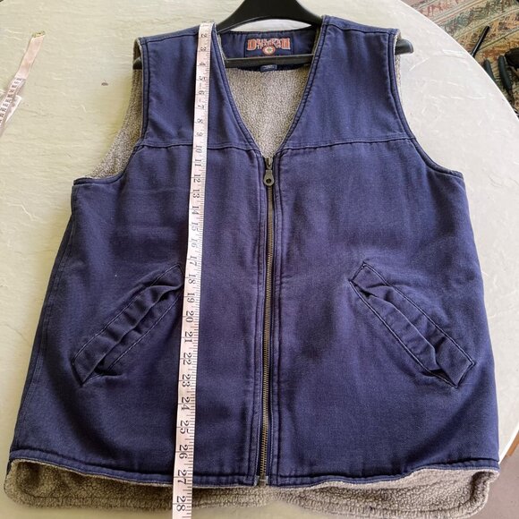 Duluth Trading Company Blue Canvas Sherpa Heavy Workwear Utility Vest Size M - Picture 7 of 8